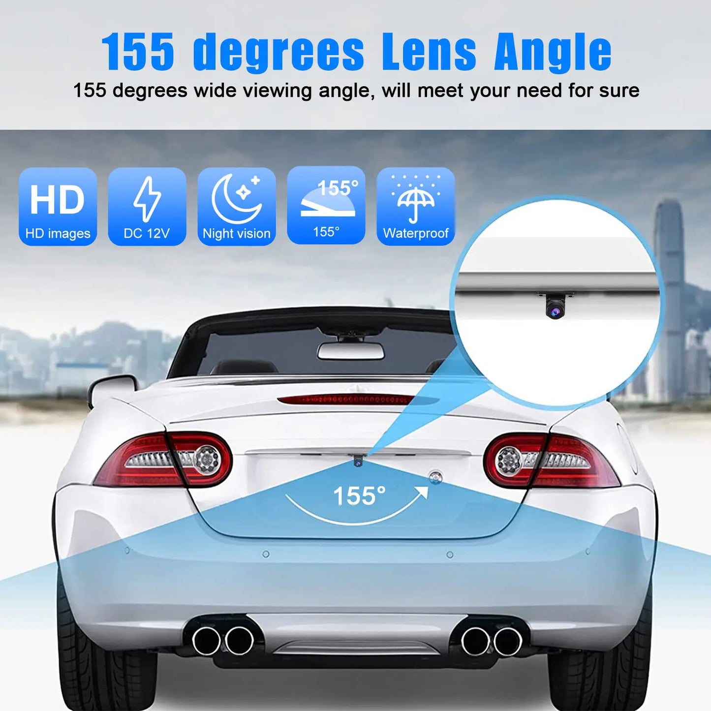 Car Rear View Reverse HD Backup Camera Parking Guideline Night Vision