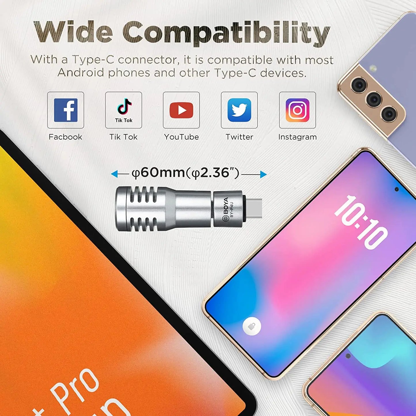 BOYA BY-P4U Omnidirectional Condenser Plug and Play Microphone Type-C