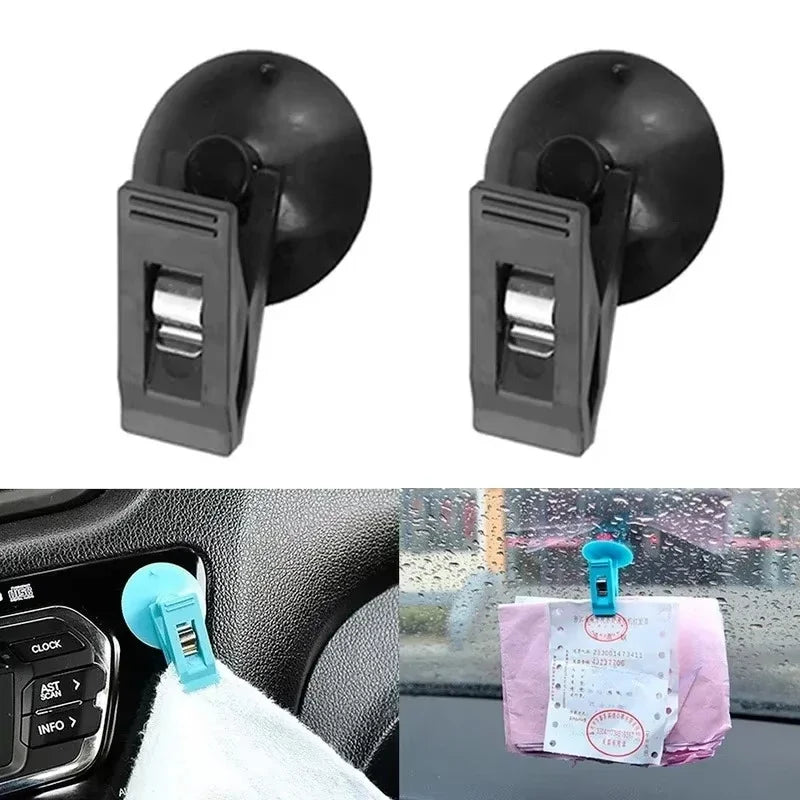 2pcs Car Interior Window Clip Mount  Suction Cup Clip Round Suction