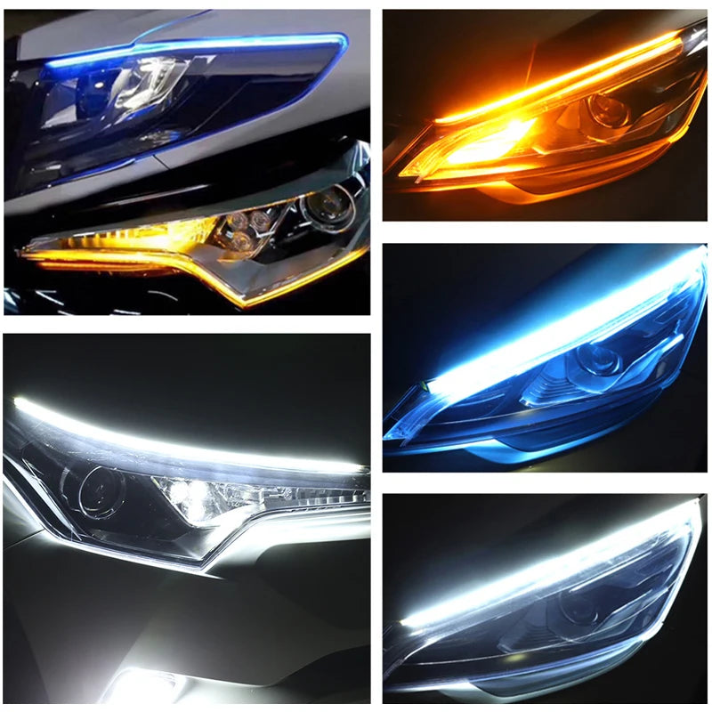 2pcs LED DRL Car Daytime Running Light Signal Lamp Flexible Decorative