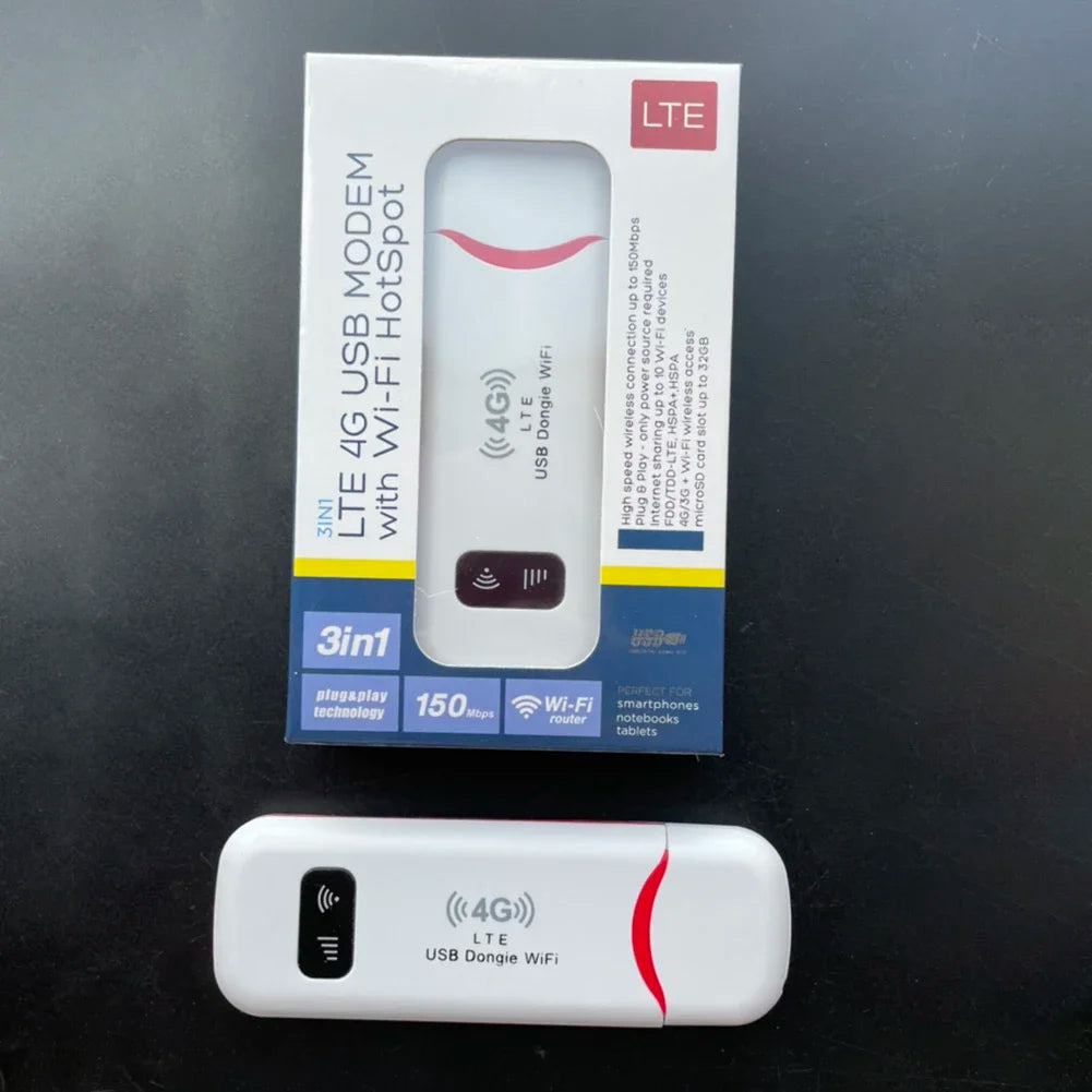 4G LTE Wireless USB Dongle Mobile Broadband 150Mbps Modem Stick 4G Sim
