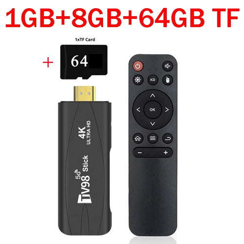 TV98 TV Stick Android 12.1 4K HD 2GB 16GB TV Stick 4G 5G Dual Wifi