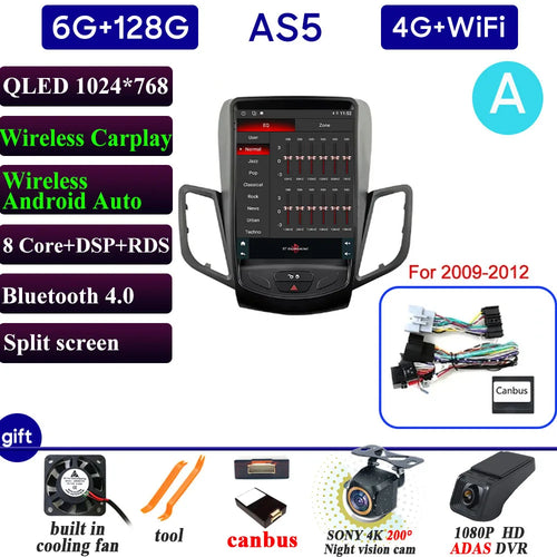 Car Radio Carplay For Ford Fiesta MK7 2009 - 2016 Navigation GPS