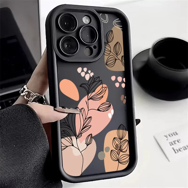 Abstract Plants Phone Case for IPhone 14 Pro Max 13 12 Mini 11 15 Pro