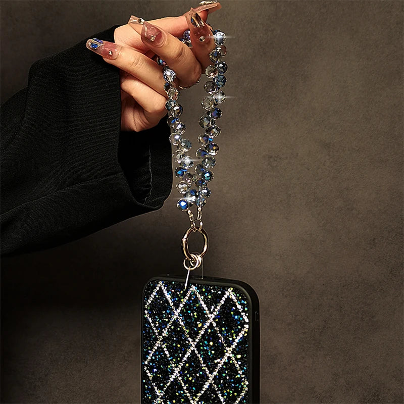 Luxury Glitter Crystal Diamond Wrist Strap Phone Charm Keychain