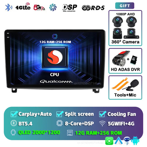 Android 14 Carplay Car Radio Multimedia For Peugeot 407 CC 407CC SW