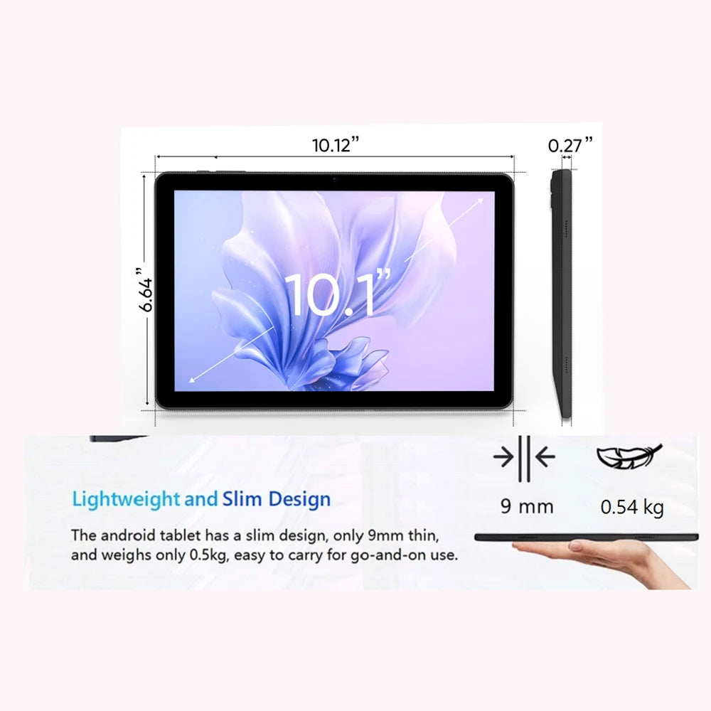 CWOWDEFU Android 14 Tablet 10.1-Inch Octa-core 8GB RAM 128GB ROM