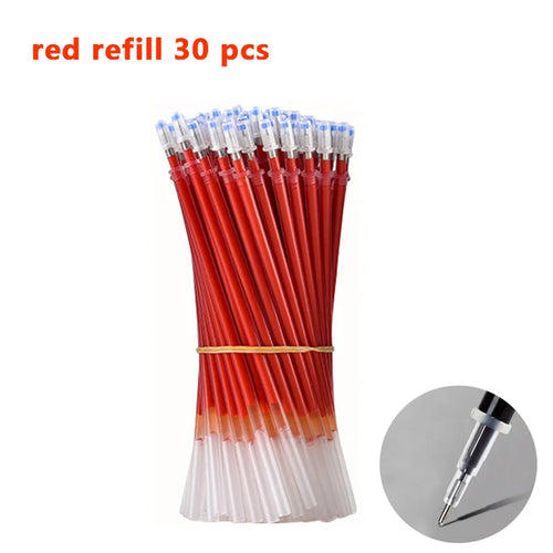 Gel pens Set Black Blue Red Refill Gel Pen Bullet Tip 0.5mm School &