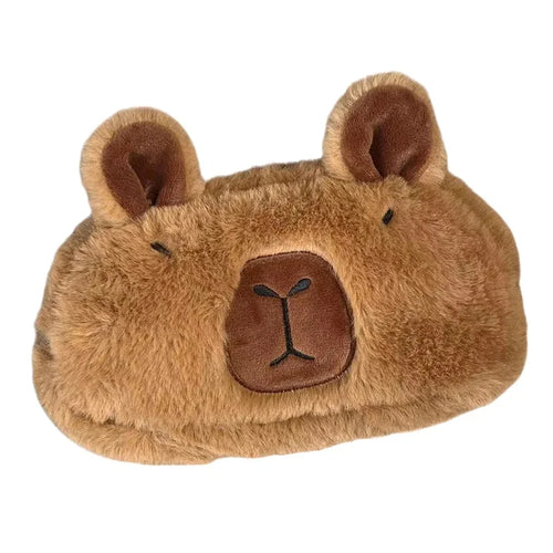 1Pc Cute Plush Capybara Pencil Storage Bag Cartoon Animal Pen Case