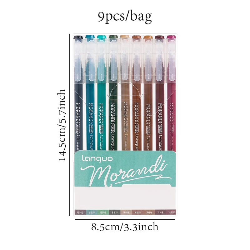 13Style 9pcs/set Multi-Color Pen Large-Capacity Color Handbook Pen Set