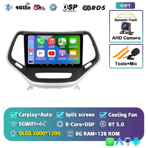 Android 14 Carplay Auto WIFI+4G Car Radio For Jeep Cherokee 5