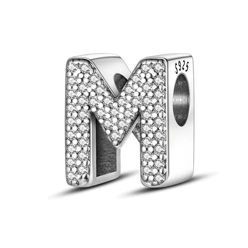 26 Letters Charm Beads Fit For Pandora 925 Sterling Silver Bracelet