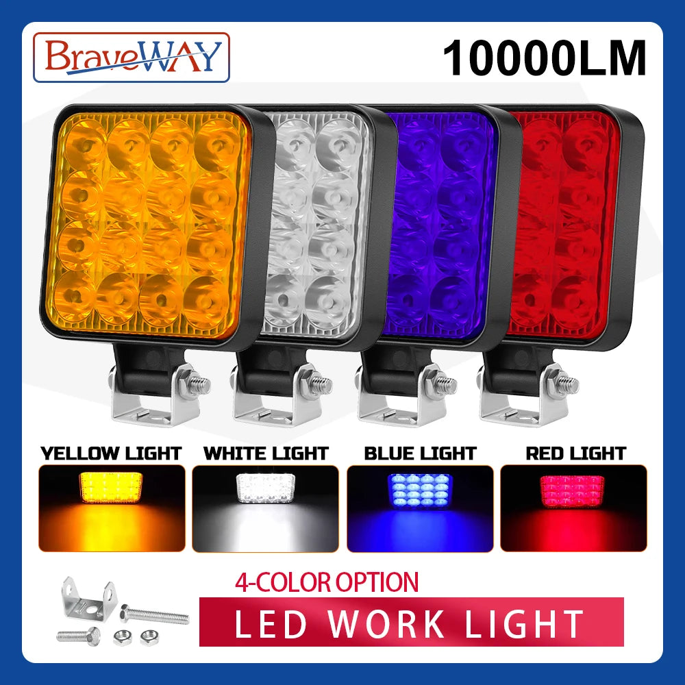BraveWAY LED Work Light/Driving Light Super Bright Fog Light DRL for