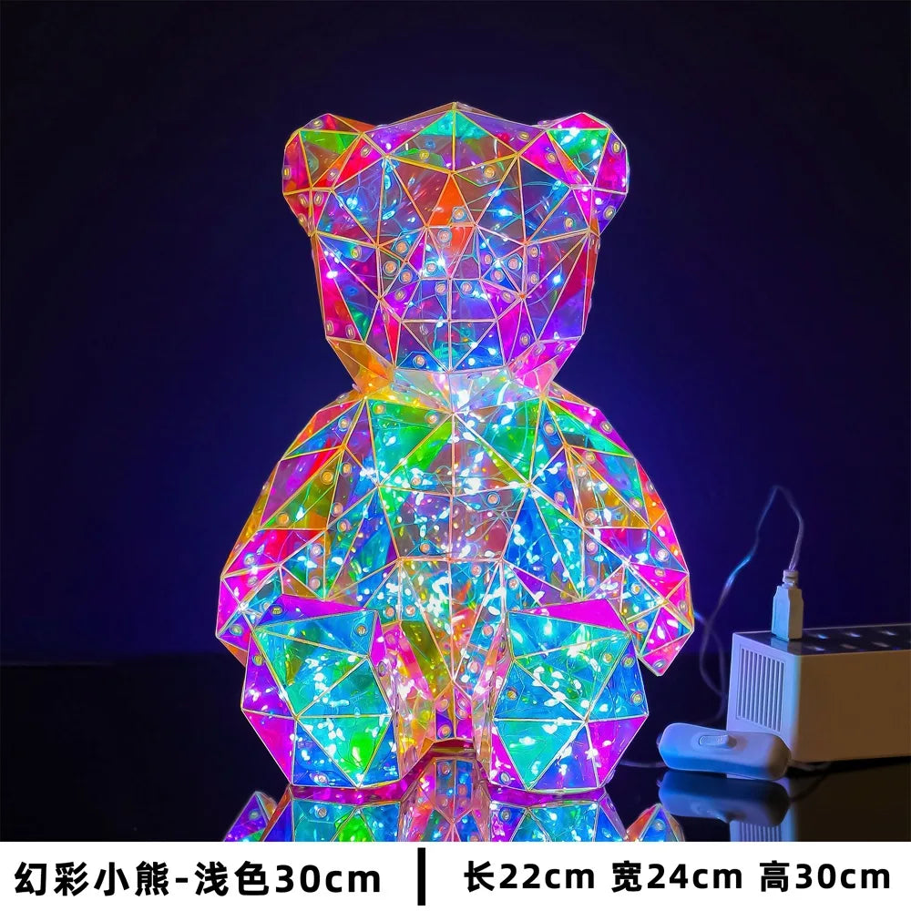 30cm Teddy Bear Doll Gift Lamp Colorful Sparkling Romantic Surprise