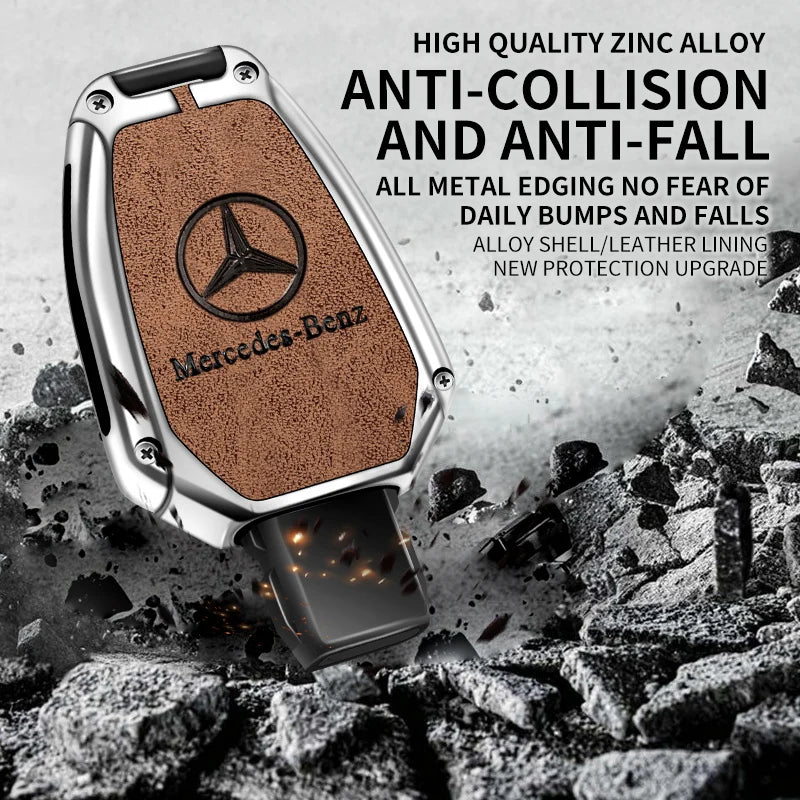 Car Zinc Alloy Key Case Bag Metal Key Shell For Mercedes-Benz A B C E