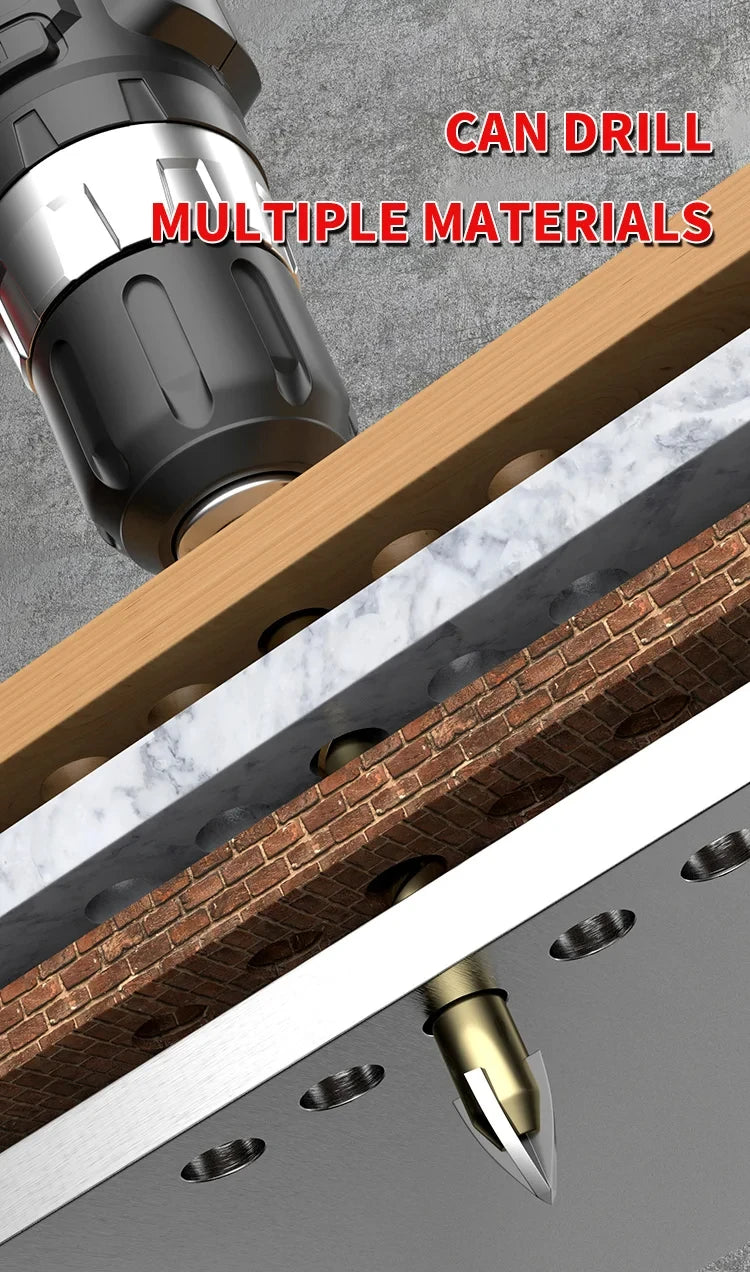 1Pcs 3-12mm Cross Hexagon Tile Drill Multifunctional Four-edged