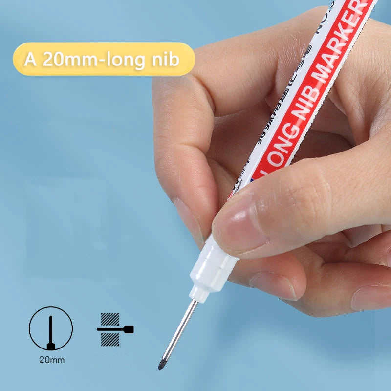 8-Piece Set: 20mm Deep Hole Long Tip Fine Nib Marker for Versatile
