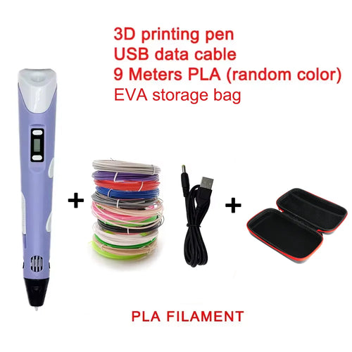 Electronic 3D Printing Pen with 9M PLA Consumables High-Temperature 3D
