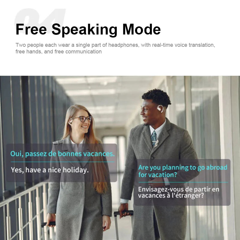 2025 New AI Translation Earbuds OWS Non In Ear Bluetooth 5.4 ENC