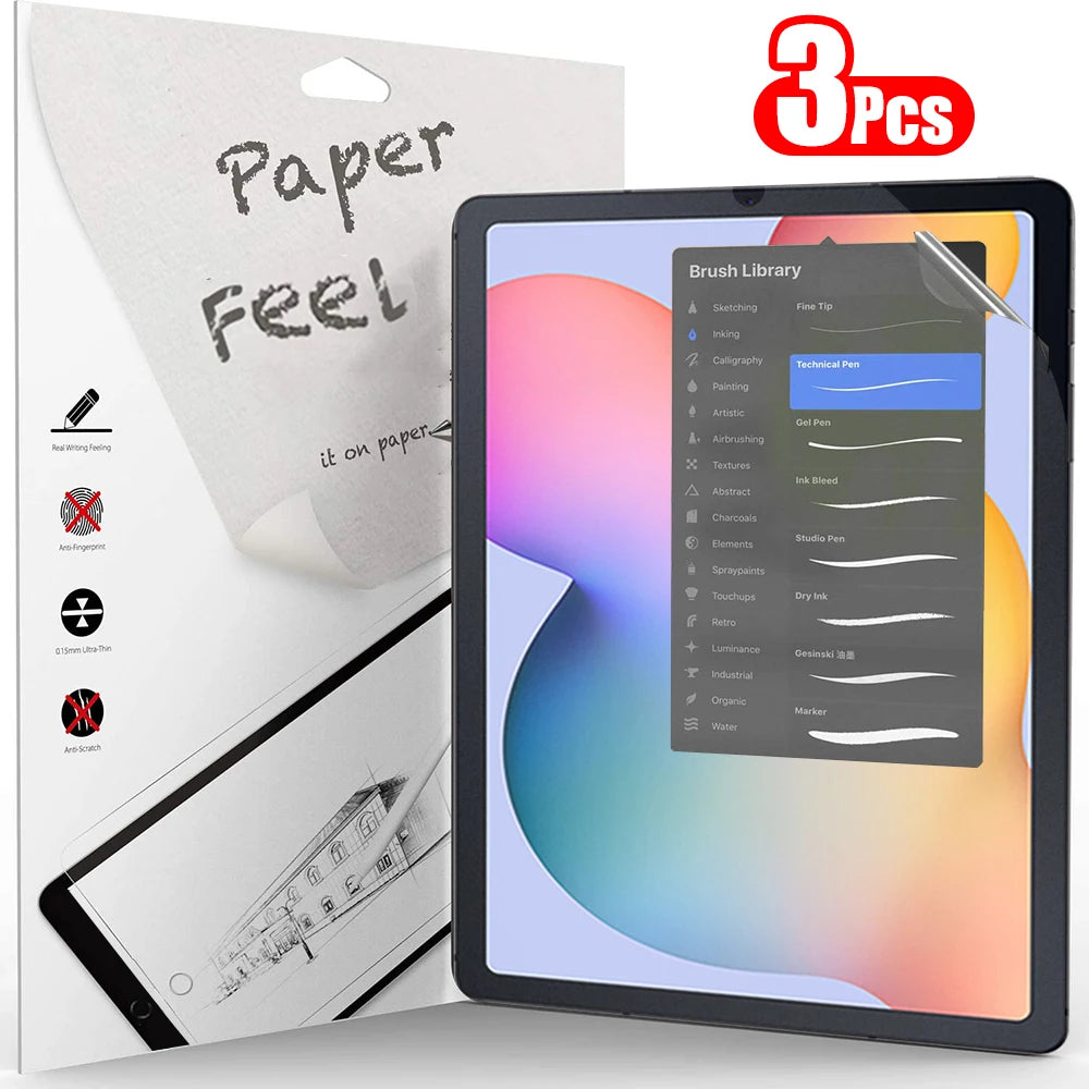 3Pcs Paper Feel Like Screen Protector for Samsung Galaxy Tab S7 S8 S9