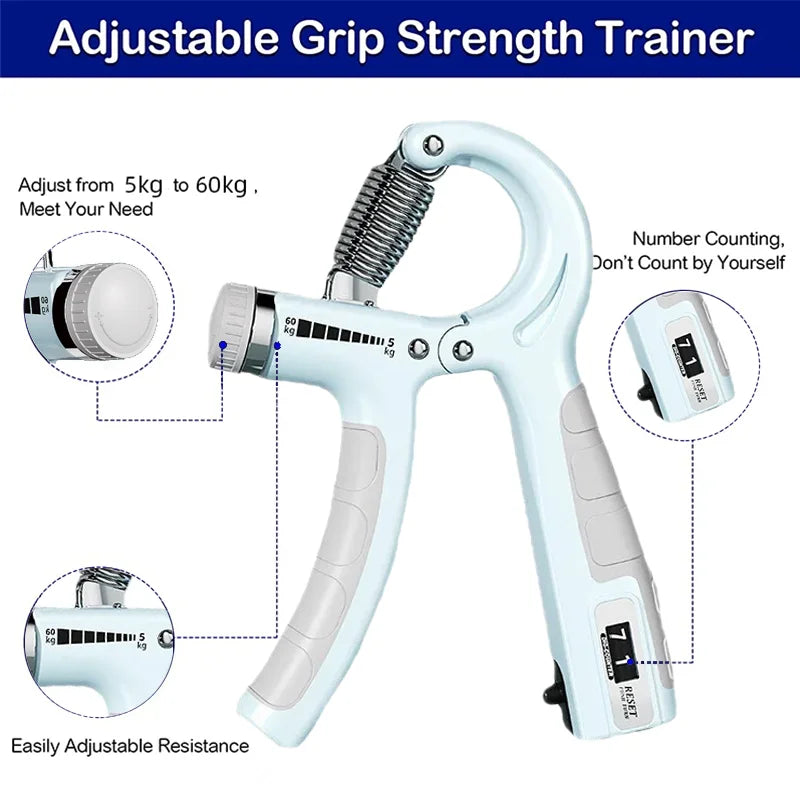 5-60kg Adjustable Hand Grip Strengthener Hand Grip Trainer With