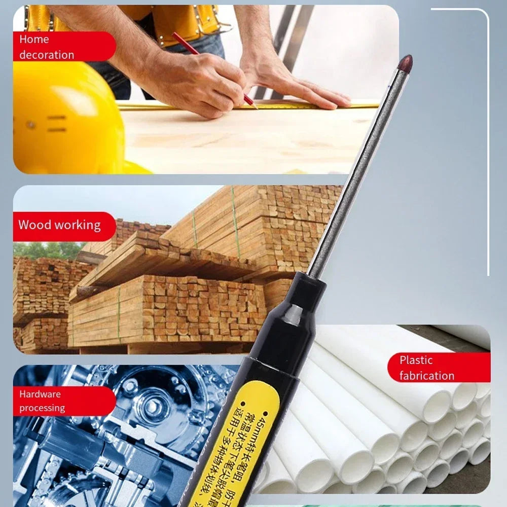 45mm Waterproof Deep Hole Marker Pens Long Nib Head Carpenter Pen