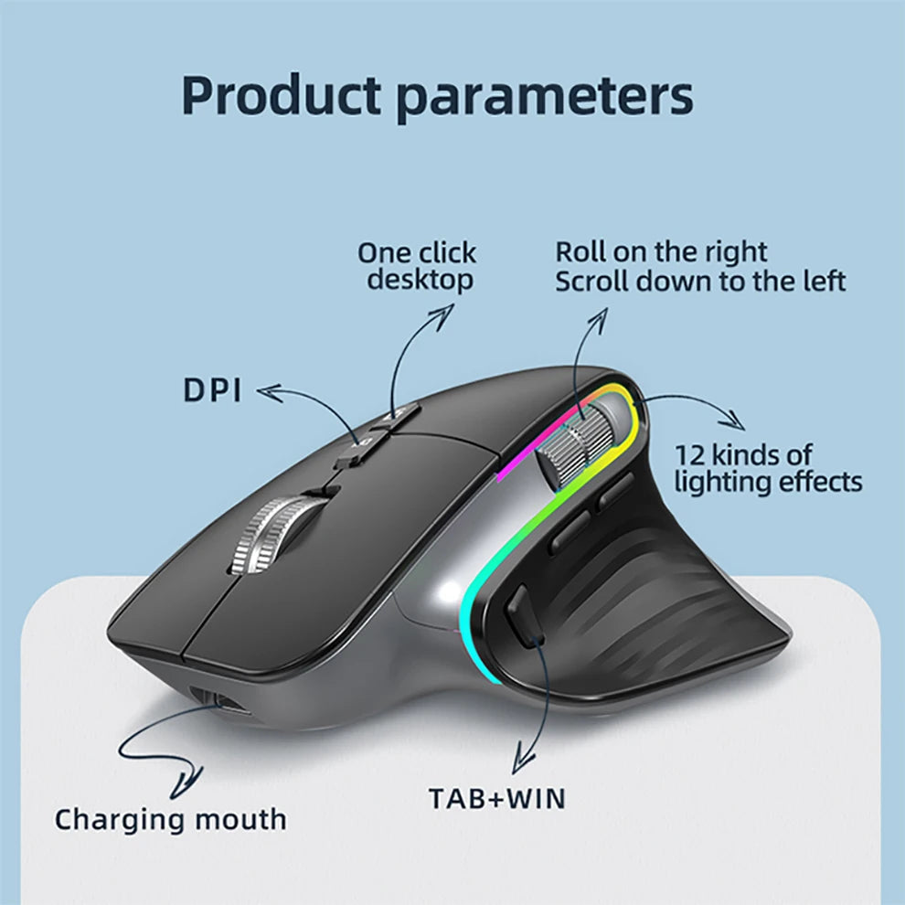 Multi-Device Wireless Mouse Bluetooth 5.0 & 3.0 Mouse 2.4G Wireless