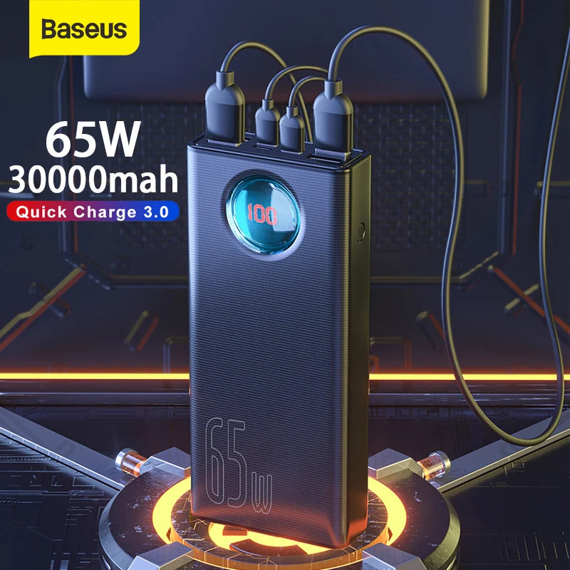 Baseus Power Bank 30000mAh 65W PD3.0 Quick Charging 3.0 FCP SCP