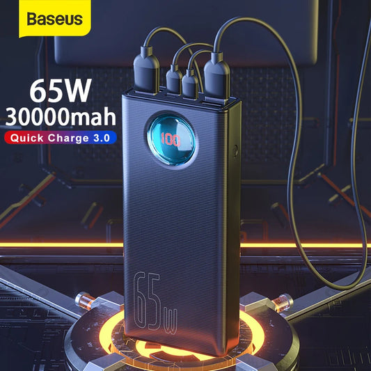 Baseus Power Bank 30000mAh 65W PD3.0 Quick Charging 3.0 FCP SCP