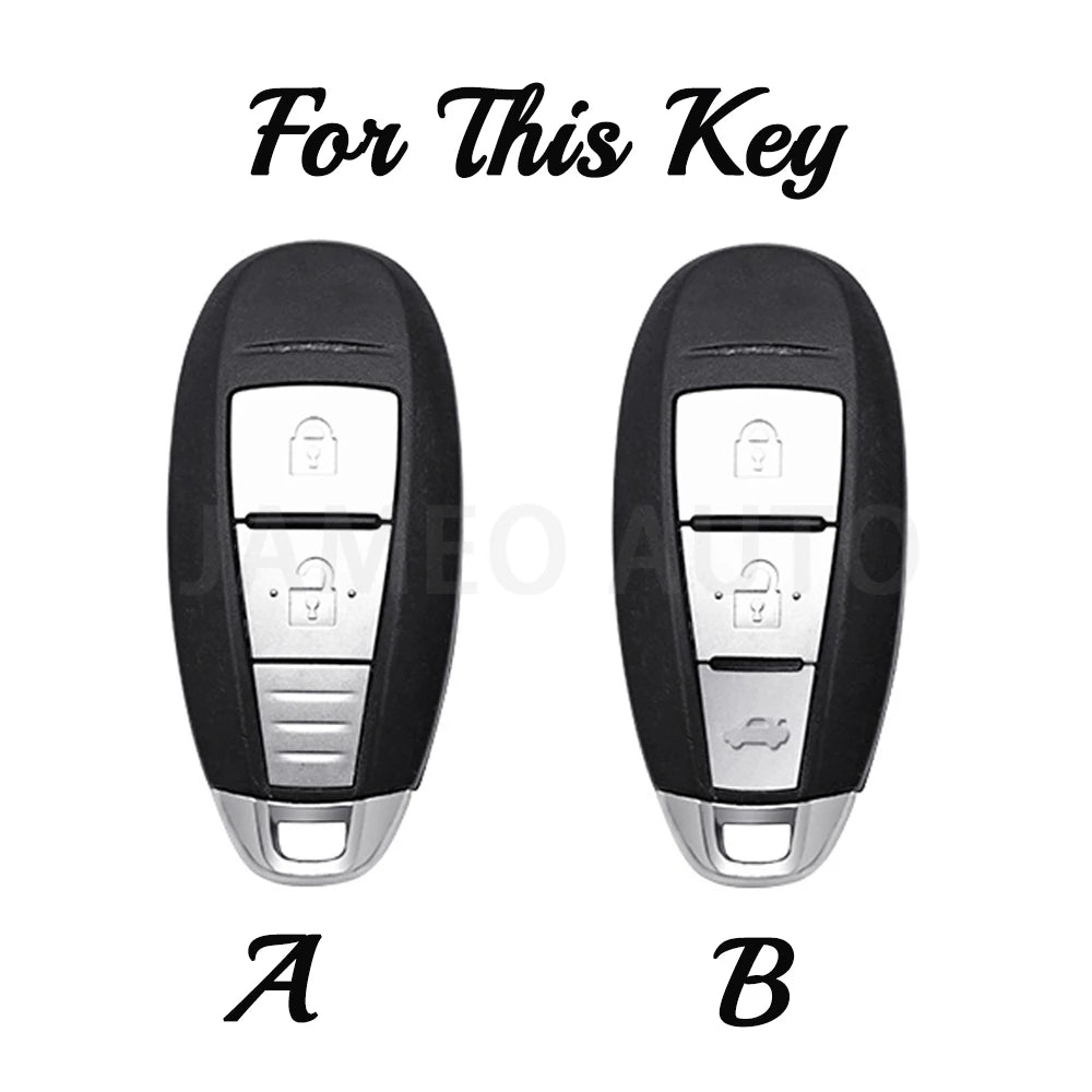 TPU Silver Line Car Smart Key Cover Case Bag Protector For Suzuki