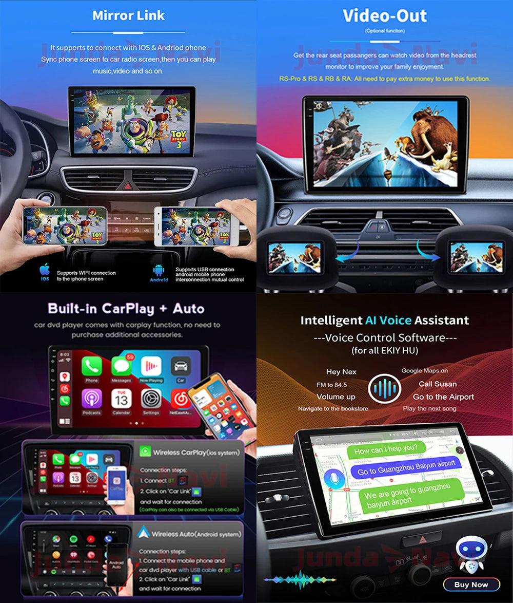 7" Android 14 Carplay Auto Car Radio Multimedia For Fiat Panda 2003