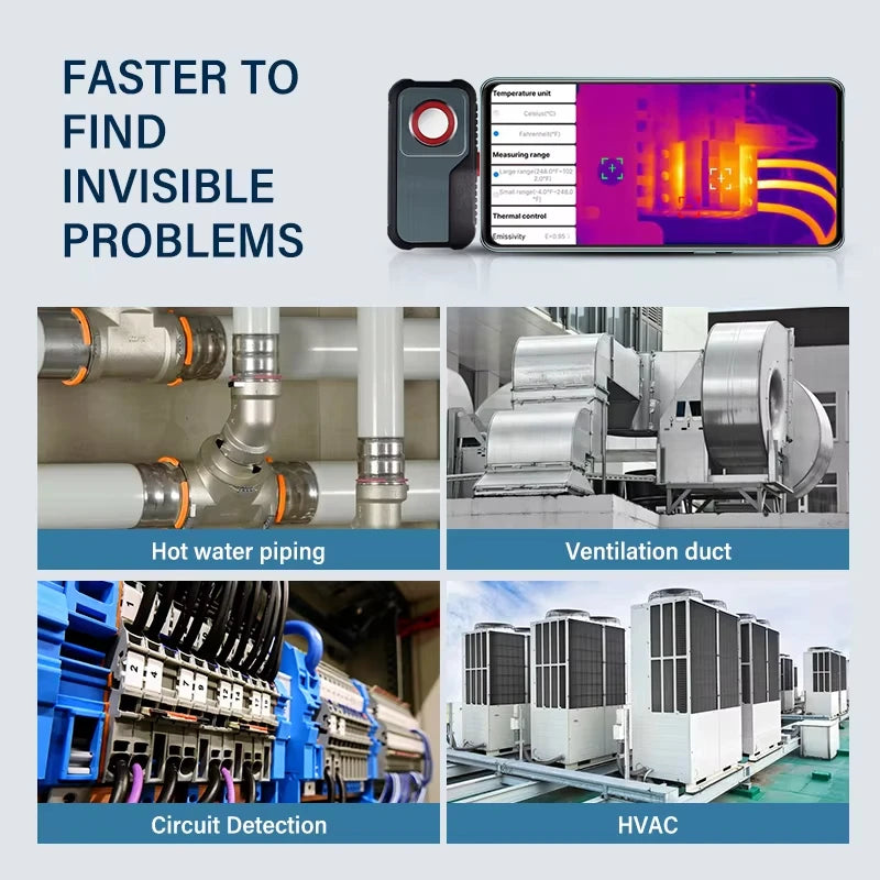 Thermal Camera 256*192 Pixels Android Type C Mobile Phone -20°C~550°C
