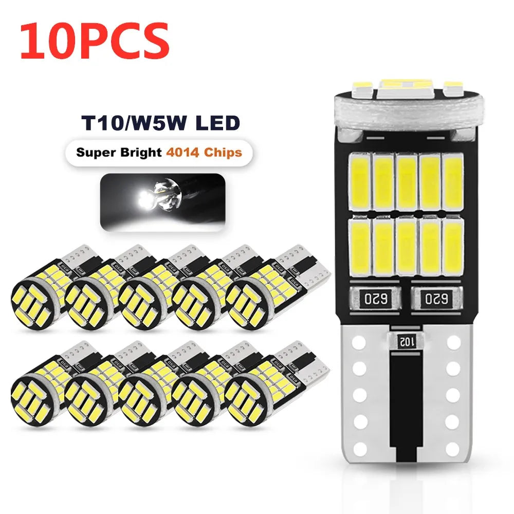 10pcs T10 W5W 194 501 Led Canbus No Error Car Interior Light T10 26