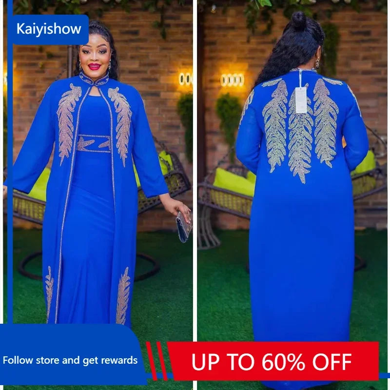 African Wedding Party Dresses for Women Spring Autumn African Long