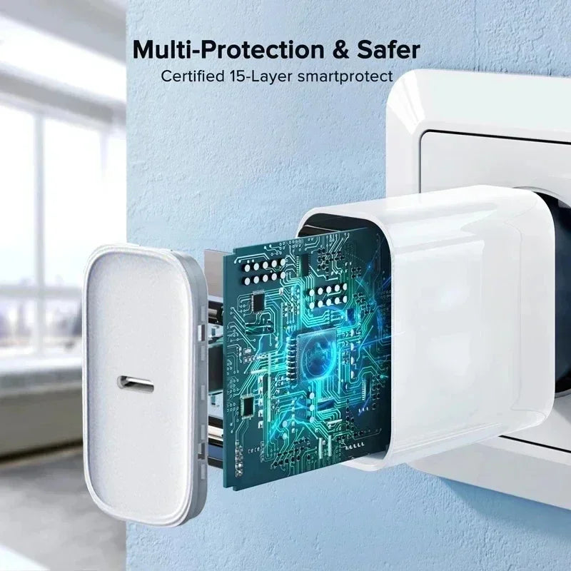 35W PD Fast EU Desktop Charger Wall Charger for IPhone 11 12 13 Mini