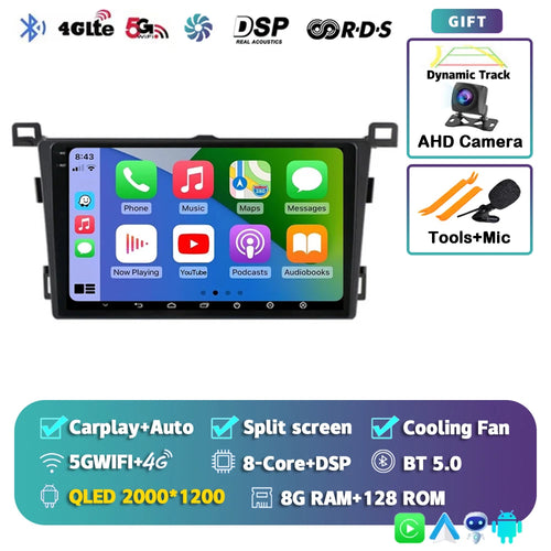 Android 14 Carplay For Toyota RAV4 Rav 4 2013 2014 2015 2016 2017 2018