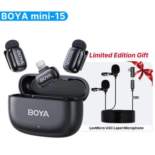 BOYA BOYA Mini Wireless Lavalier Microphone for iPhone Android USB-C