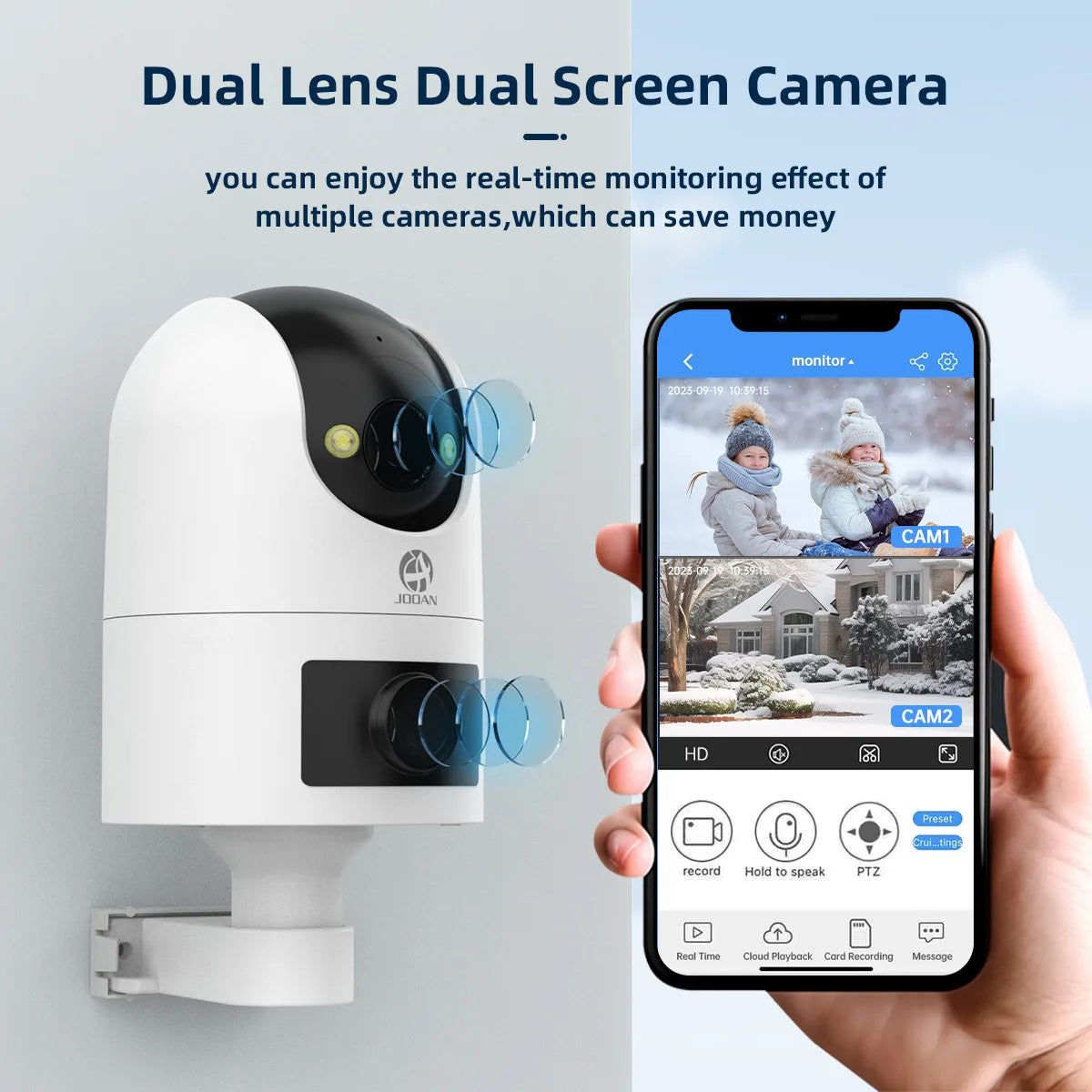 Jooan WiFi Surveillance Camera Dual Lens 4K 8MP HD Outdoor IP Camera