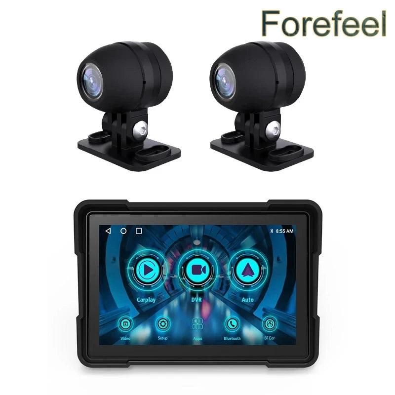FOR Motorcycle Carplay Waterproof 1080P 5 Inch WiFi Wireless