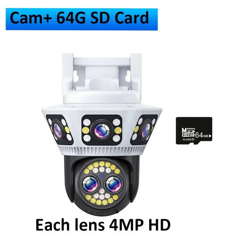 New 8K WiFi Camera Outdoor 10X Zoom Three Screen PTZ Video