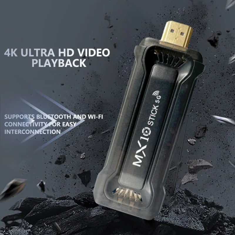 Android 11 OS MX10 TV stick HDR set top 4K 1080p 2.4g/5G WiFi smart TV