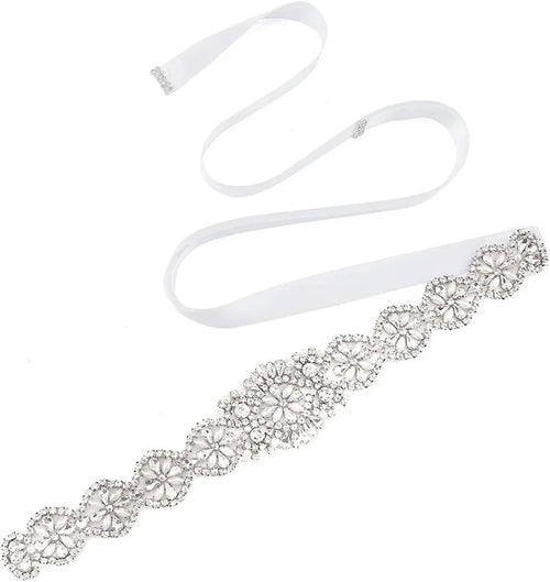 Bridal Belts Bling Wedding Women Handmade Jewelry Silver Rhinestone