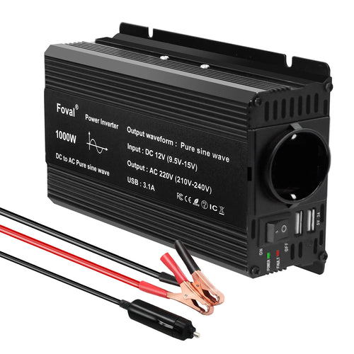 Pure Sine Wave 1000W 1500W 2200W 2600W DC 12V To AC 220V Car Power
