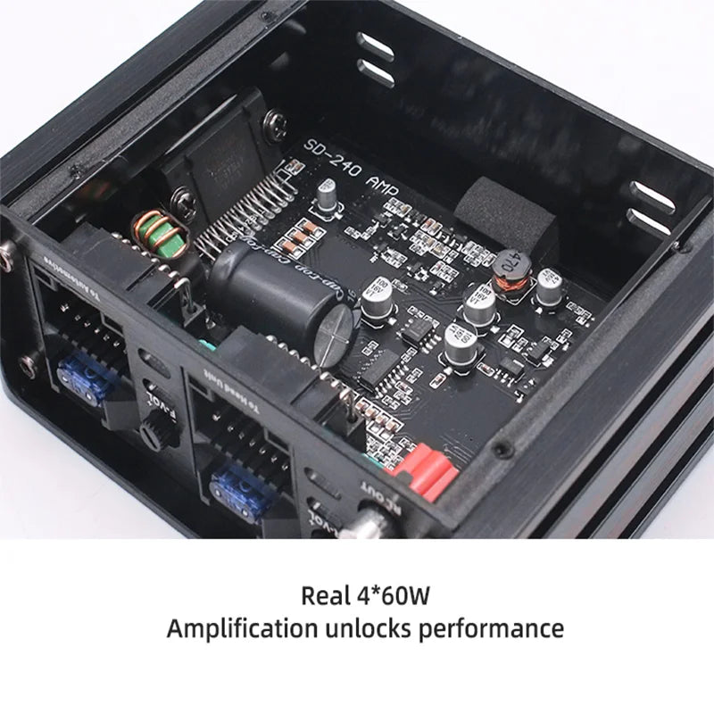 Class AB 4*60W Car Power Amplifier Non-Destructive Installation DSP