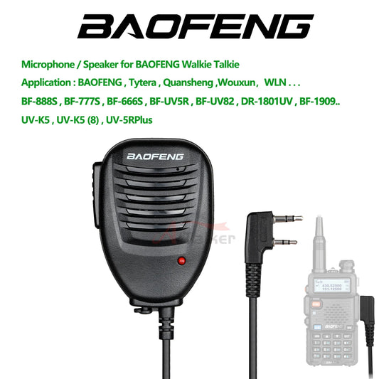 UV-K5 Baofeng Quansheng Walkie Talkie Speaker Microphone For Baofeng