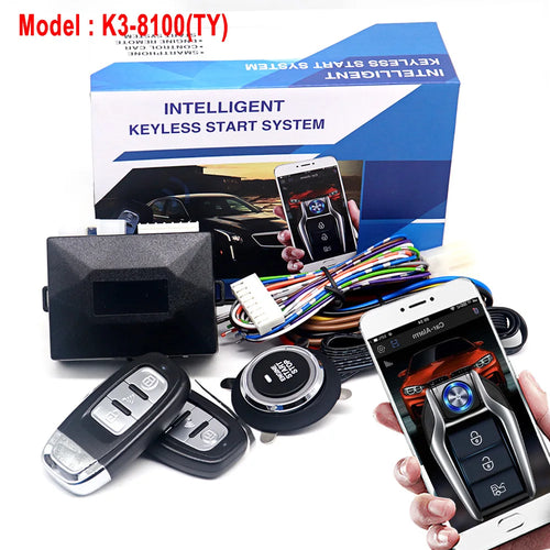 Car Alarm With Autostart Push One Button Auto Start Stop Keyless Entry