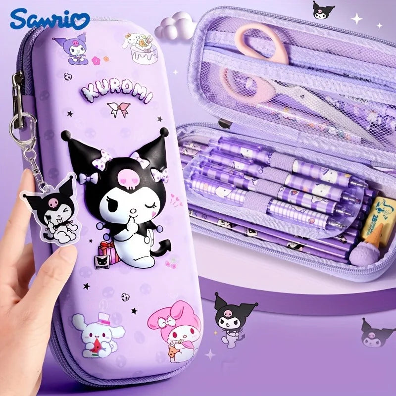 Kuromi & Cinnamoroll Pencil Case, Durable, 3D Three-dimensional