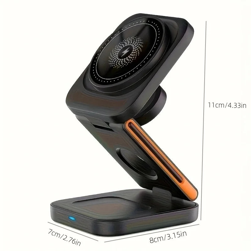 3 In 1 Magnetic Wireless Charger Stand For iPhone 16 15 14 13 12 Apple