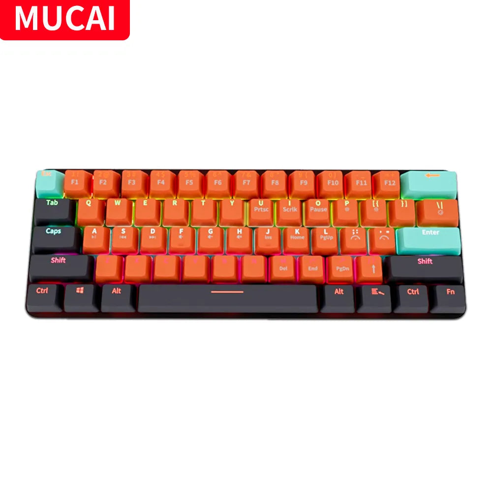 MUCAI MKA610 USB Mini Mechanical Gaming Wired Keyboard Red Switch 61