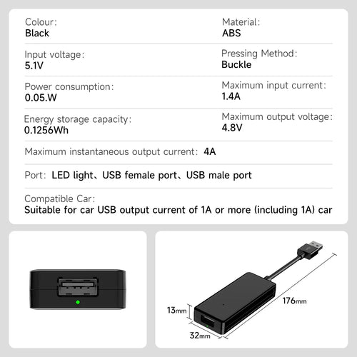 CarlinKit Car Power Supply Cable Solve Use Android 13 CarPlay Ai Box